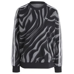Abstract Allover Animal Print Sweatshirt Black