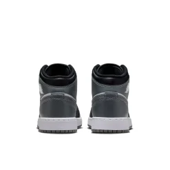 Air Jordan 1 Mid Black White Iron Grey