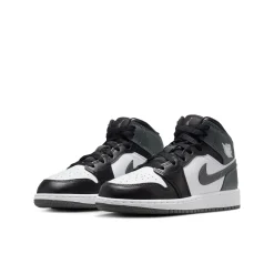 Air Jordan 1 Mid Black White Iron Grey