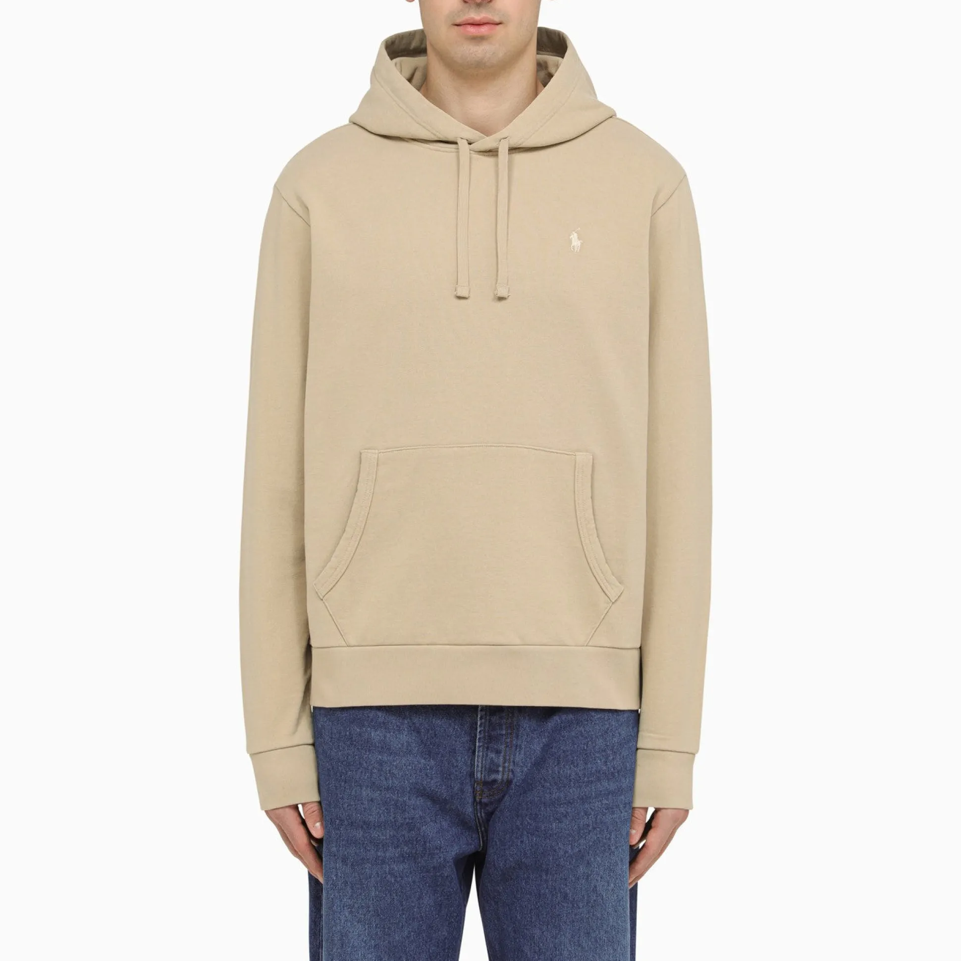 Beige cotton hoodie