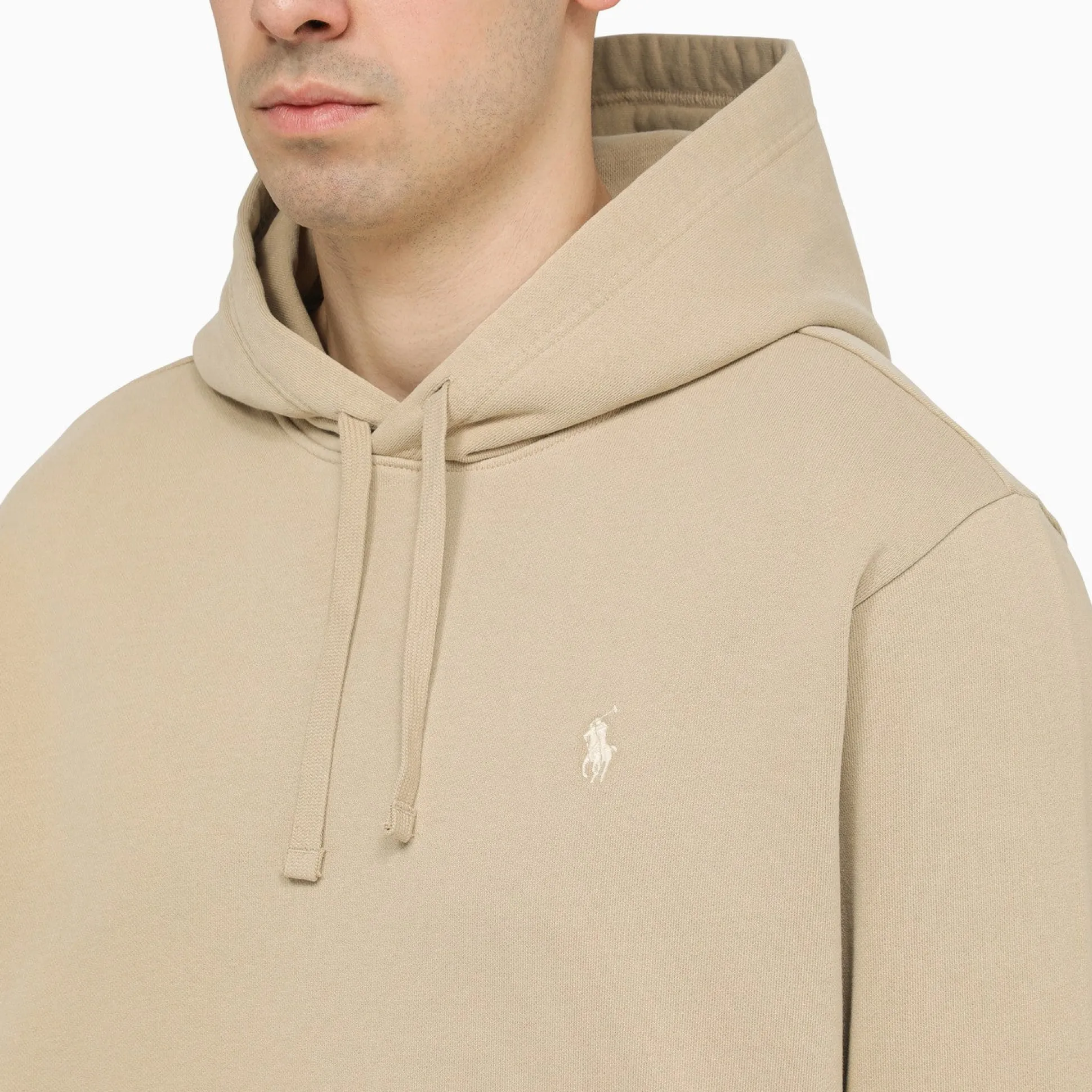 Beige cotton hoodie