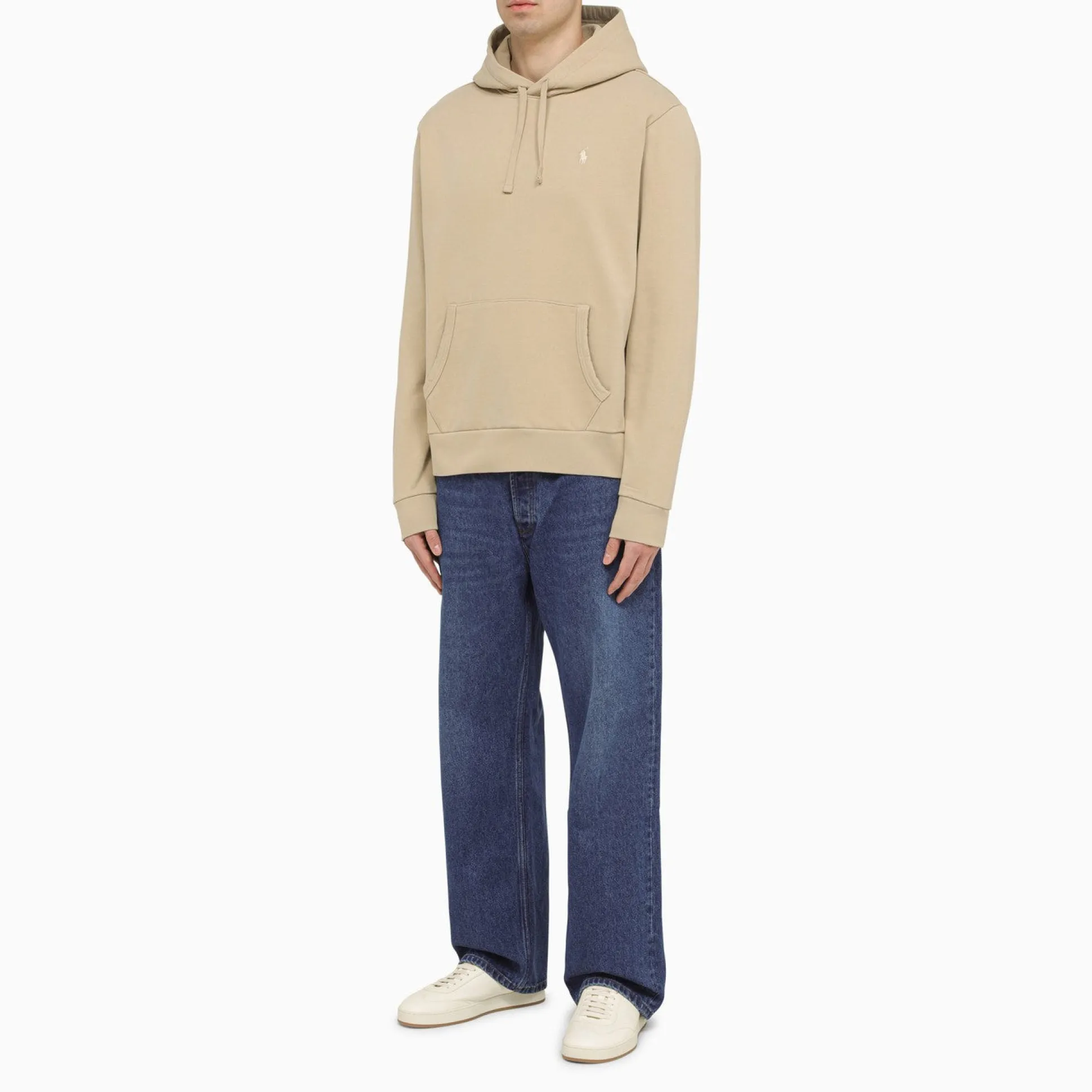 Beige cotton hoodie