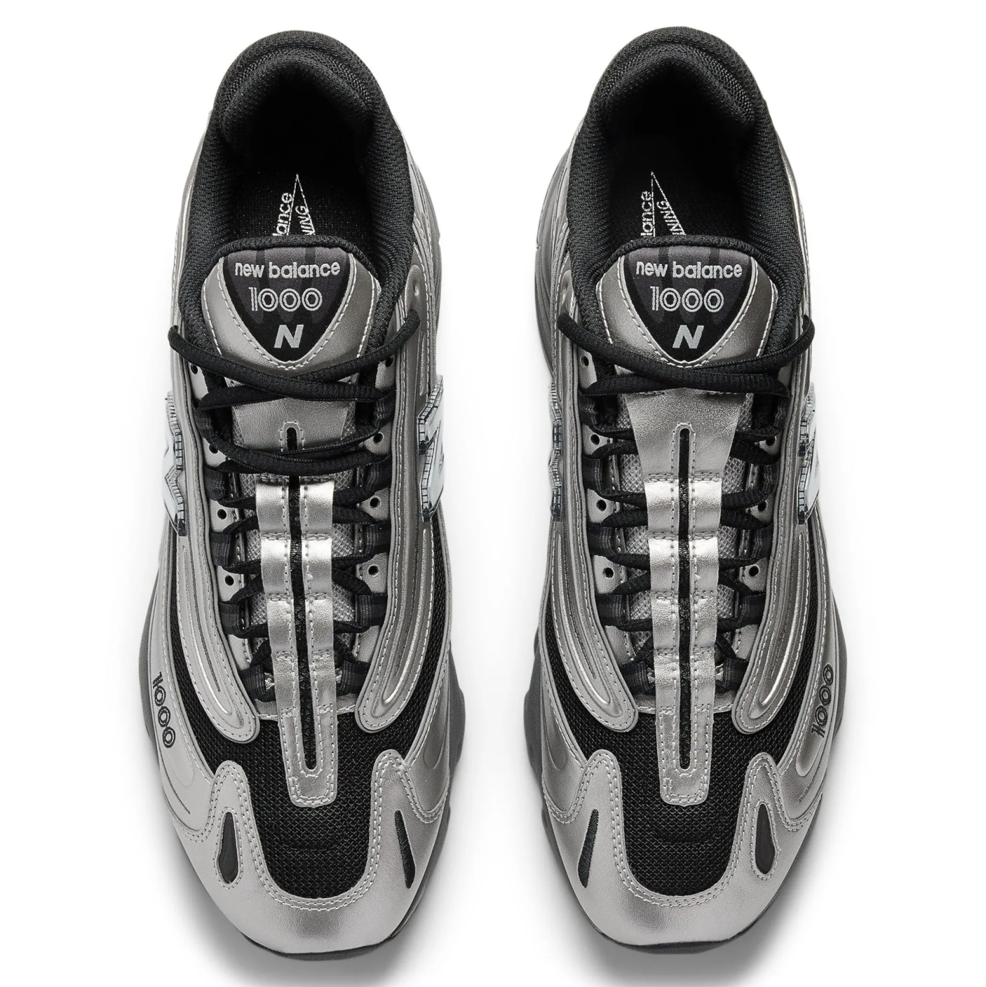 1000 Black Silver Metallic Shoes