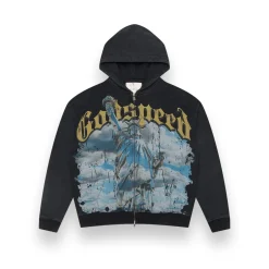 Chrome Liberty Zip Hoodie (Black Wash)