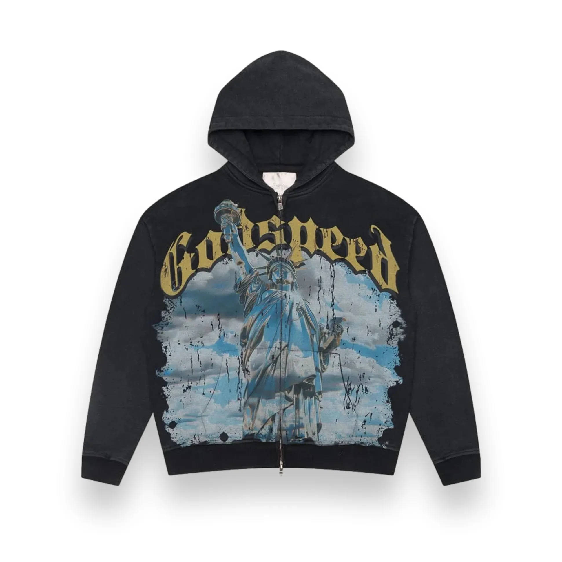 Chrome Liberty Zip Hoodie (Black Wash)