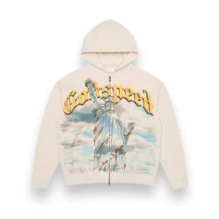 Chrome Liberty Zip Hoodie (Bone)