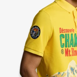 Classic Fit Mesh Graphic Polo Shirt