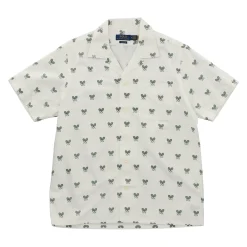 Classic Fit Racquet-Print Oxford Shirt White