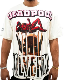 Deadpool x Wolverine - Mutant Merc Madness Oversized White T-Shirt