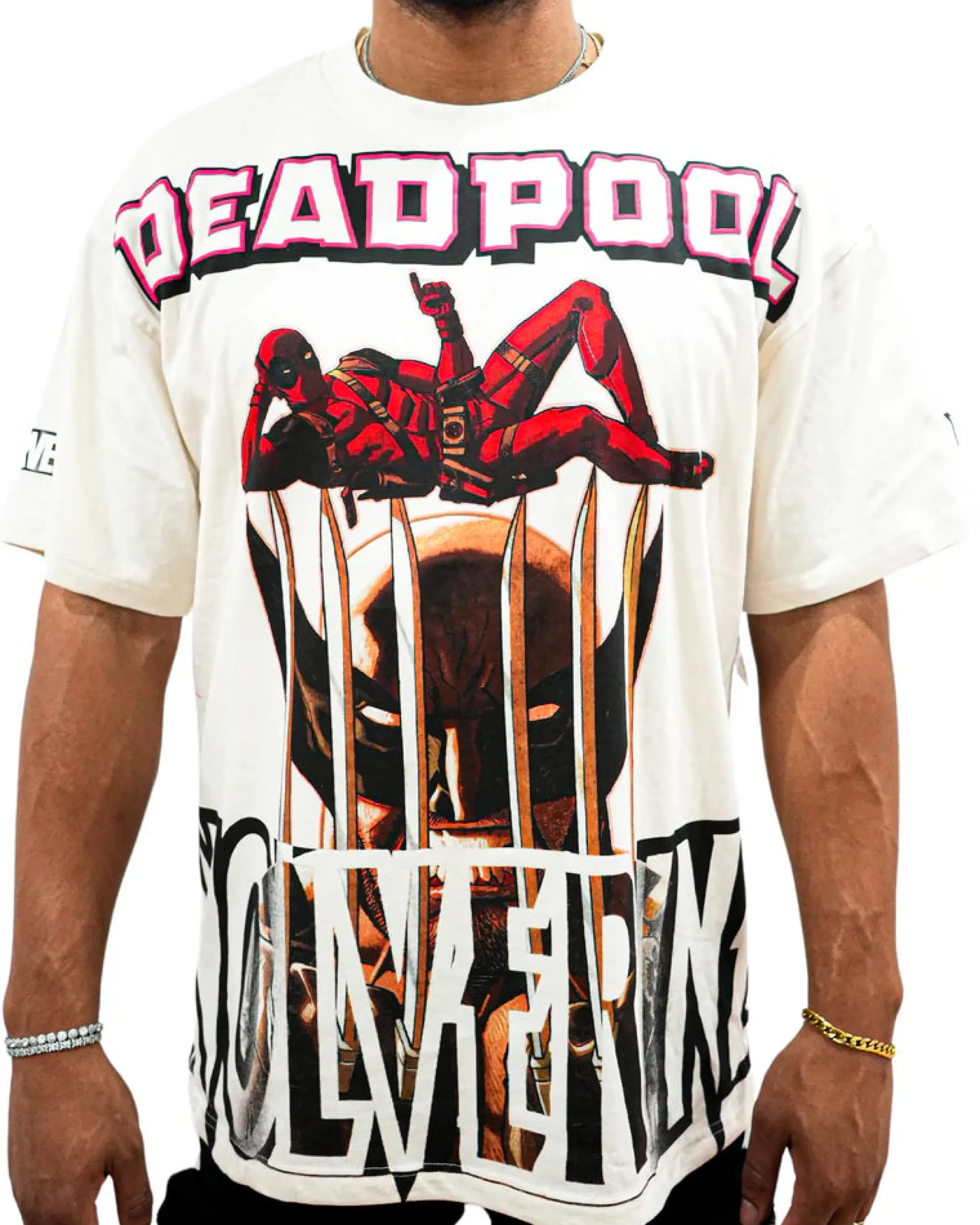 Deadpool x Wolverine - Mutant Merc Madness Oversized White T-Shirt