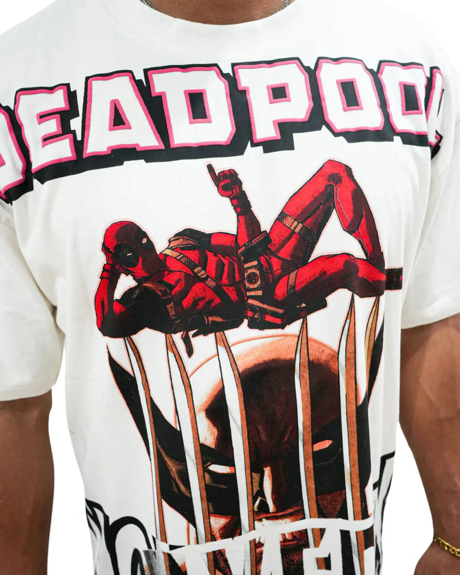 Deadpool x Wolverine - Mutant Merc Madness Oversized White T-Shirt