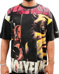 Deadpool x Wolverine - Regeneration Rivals Oversized Black T-Shirt