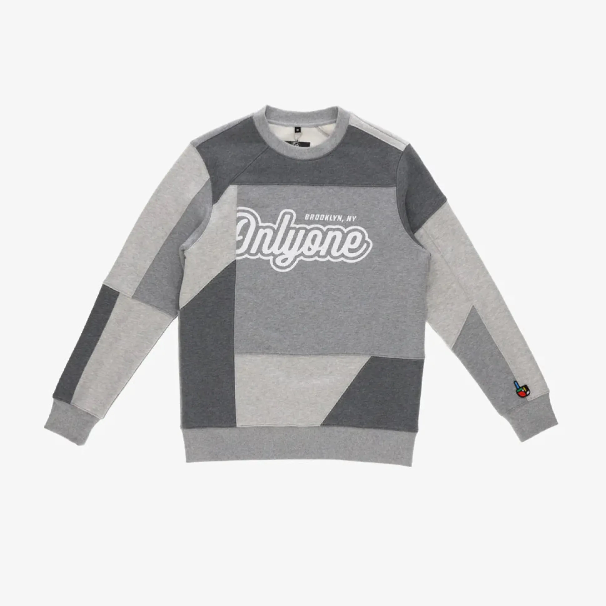 Grey Patchwork Crewneck