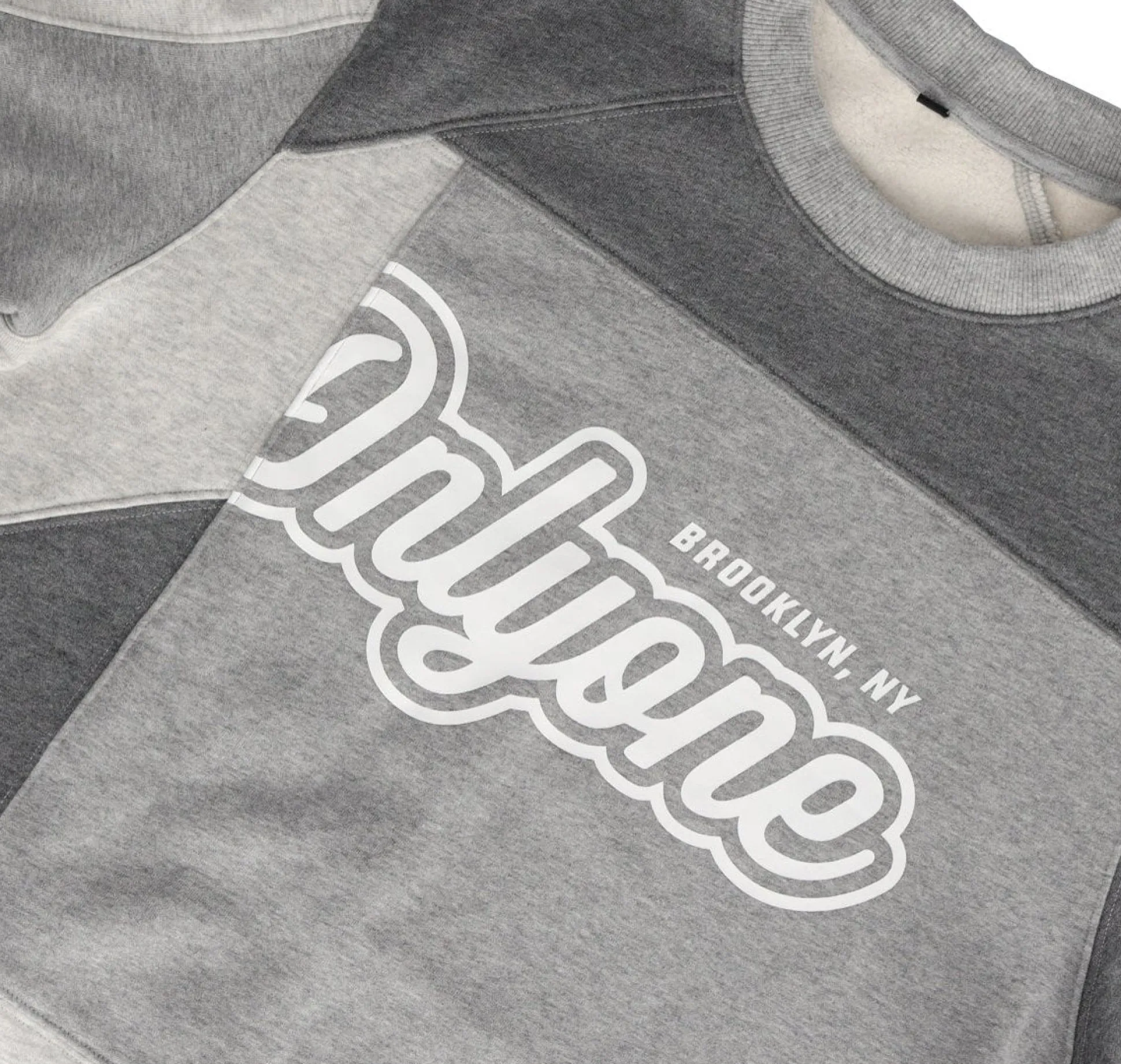 Grey Patchwork Crewneck