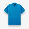 Jacquard Terry Johnny Collar Polo Tee