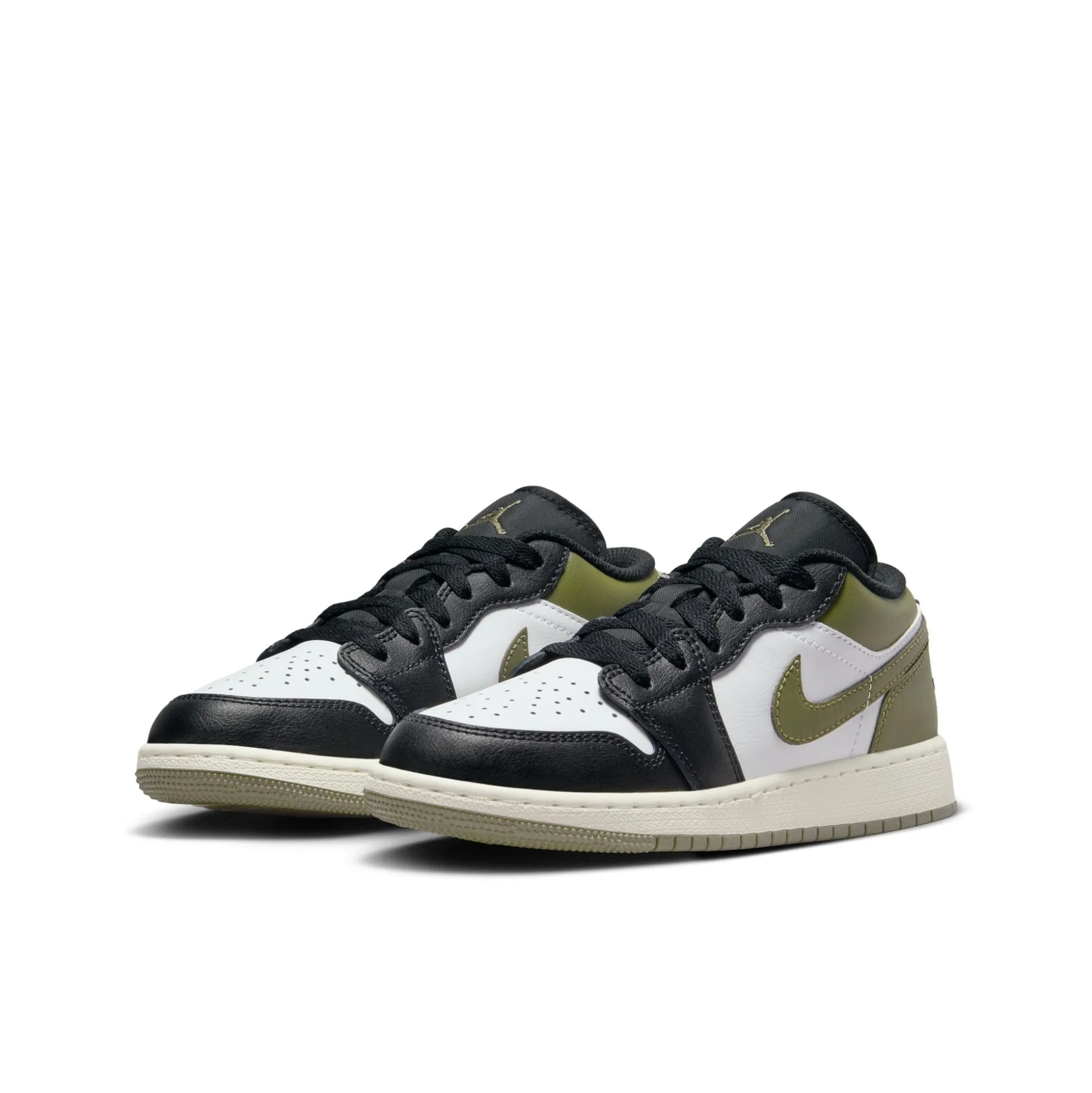 Jordan 1 Low Black Toe Medium Olive GS