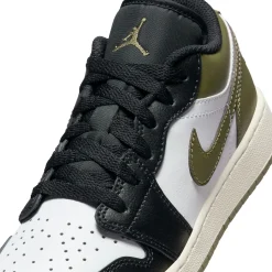 Jordan 1 Low Black Toe Medium Olive GS