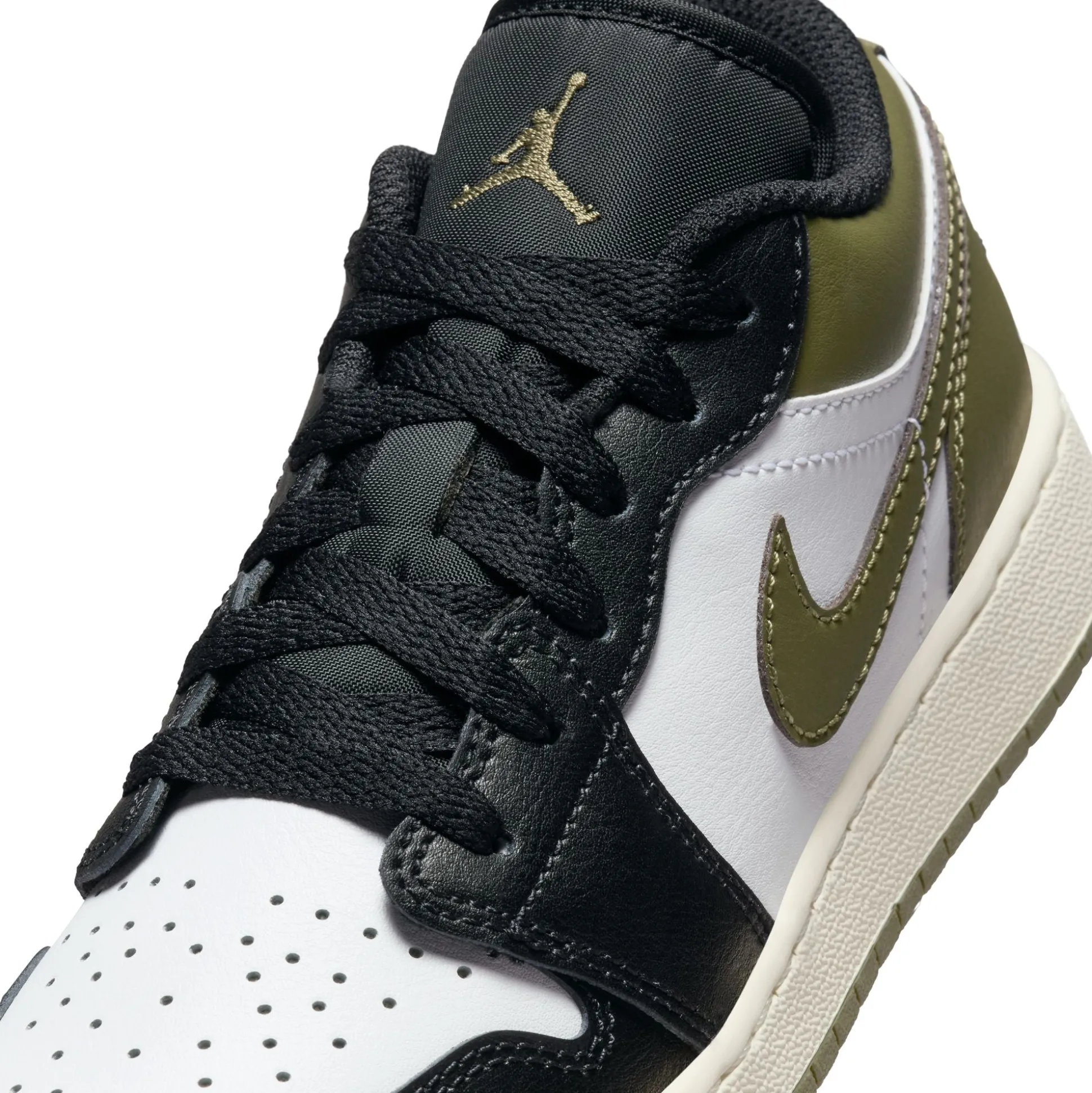 Jordan 1 Low Black Toe Medium Olive GS