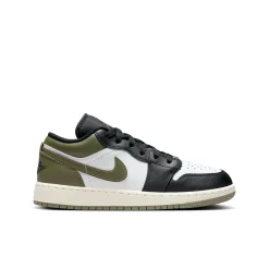 Jordan 1 Low Black Toe Medium Olive GS