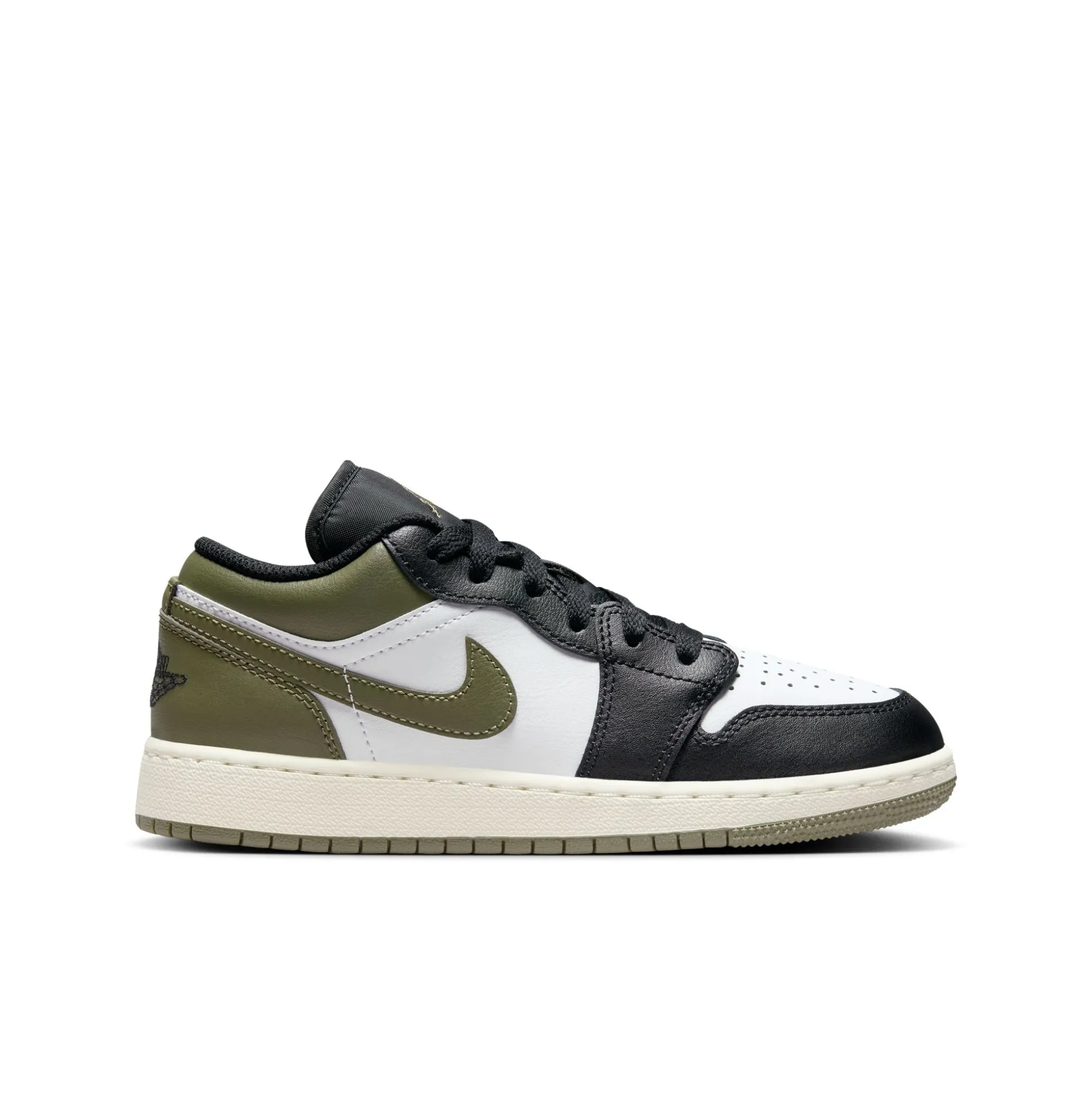 Jordan 1 Low Black Toe Medium Olive GS
