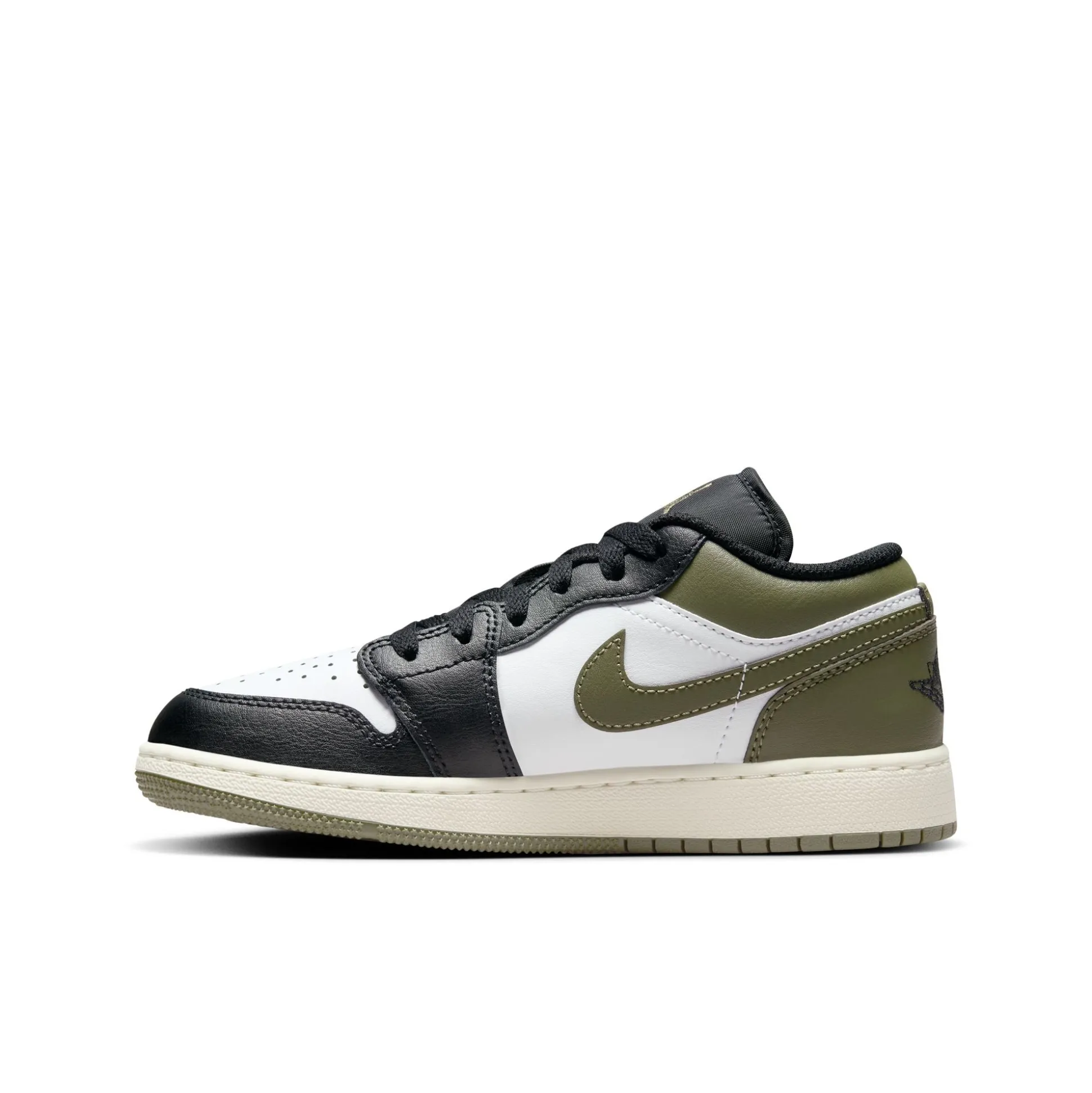 Jordan 1 Low Black Toe Medium Olive GS