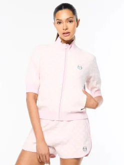 Leila Short Sleeve Track Jacket- Pale Mauve