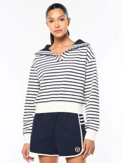Marina Sailor Collar Sweatshirt- Gardenia