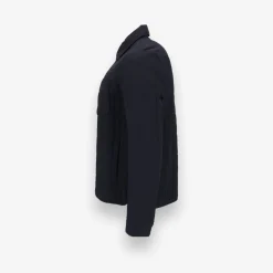 MATEO Vertical Quilted Jacket with Spread Collar