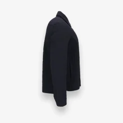 MATEO Vertical Quilted Jacket with Spread Collar