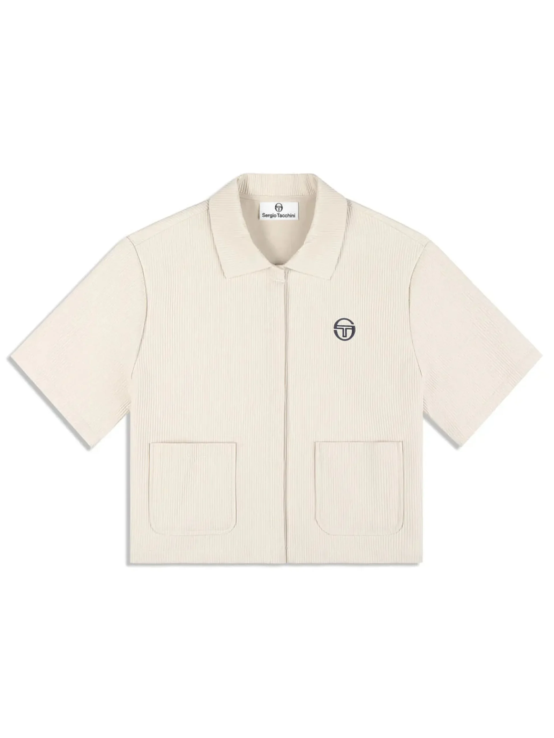 Mia Cropped Shirt- Fog