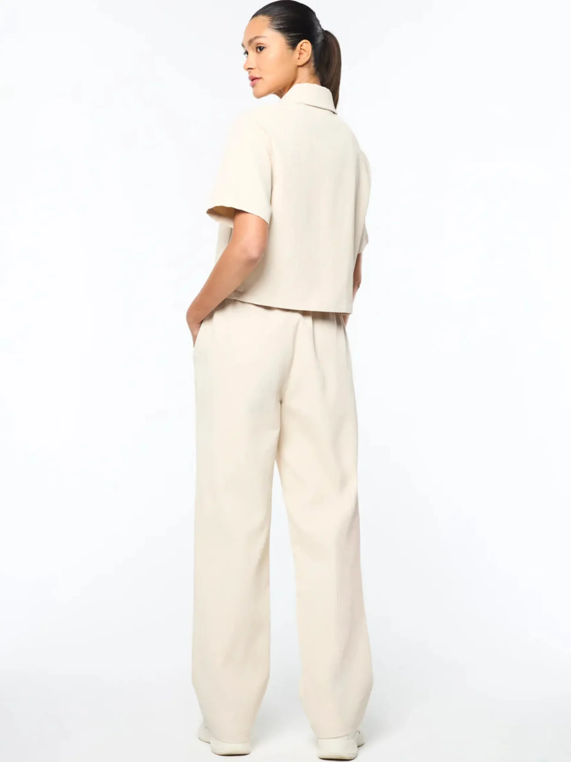Mia Cropped Shirt- Fog