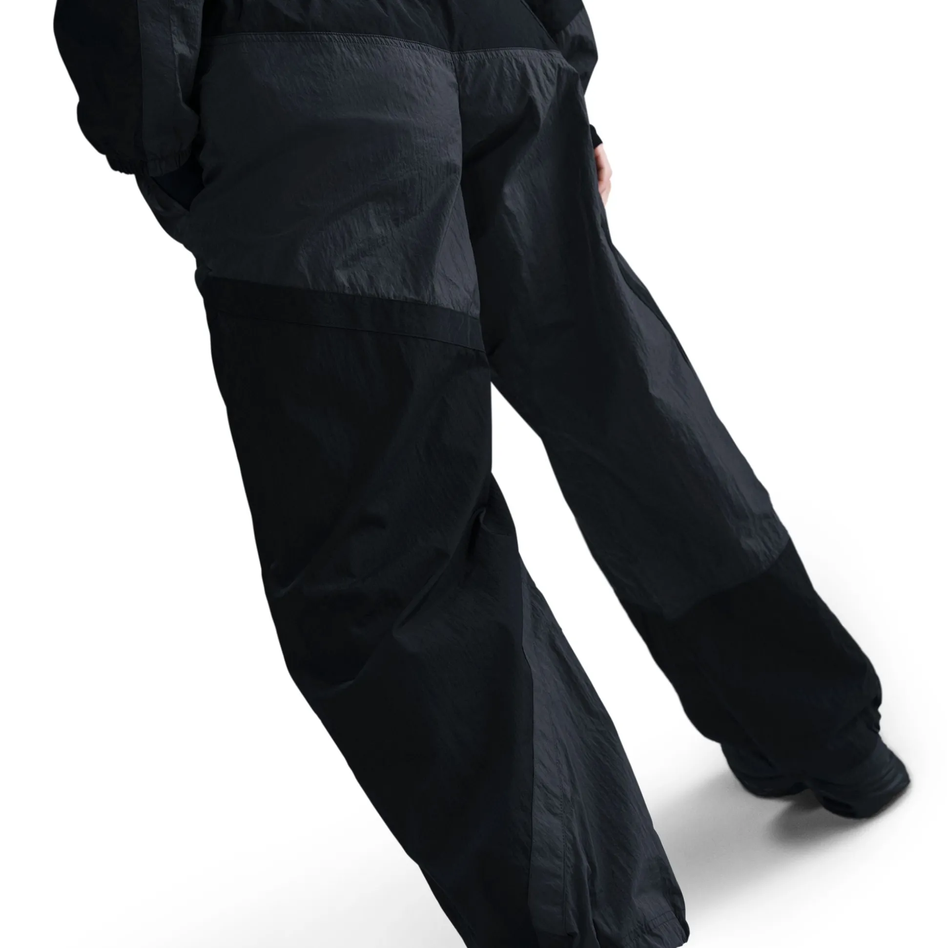 Mid-Rise Loose Woven Open-Hem Pants