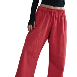 Mid-Rise Oversized Open-Hem French Terry Pants