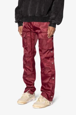 M2024-P532-RED-Men Snap Front Cargo Pants