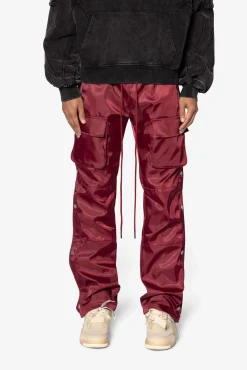 M2024-P532-RED-Men Snap Front Cargo Pants