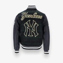 New York Yankees Pro Prep Plaid Wool Varsity Jacket