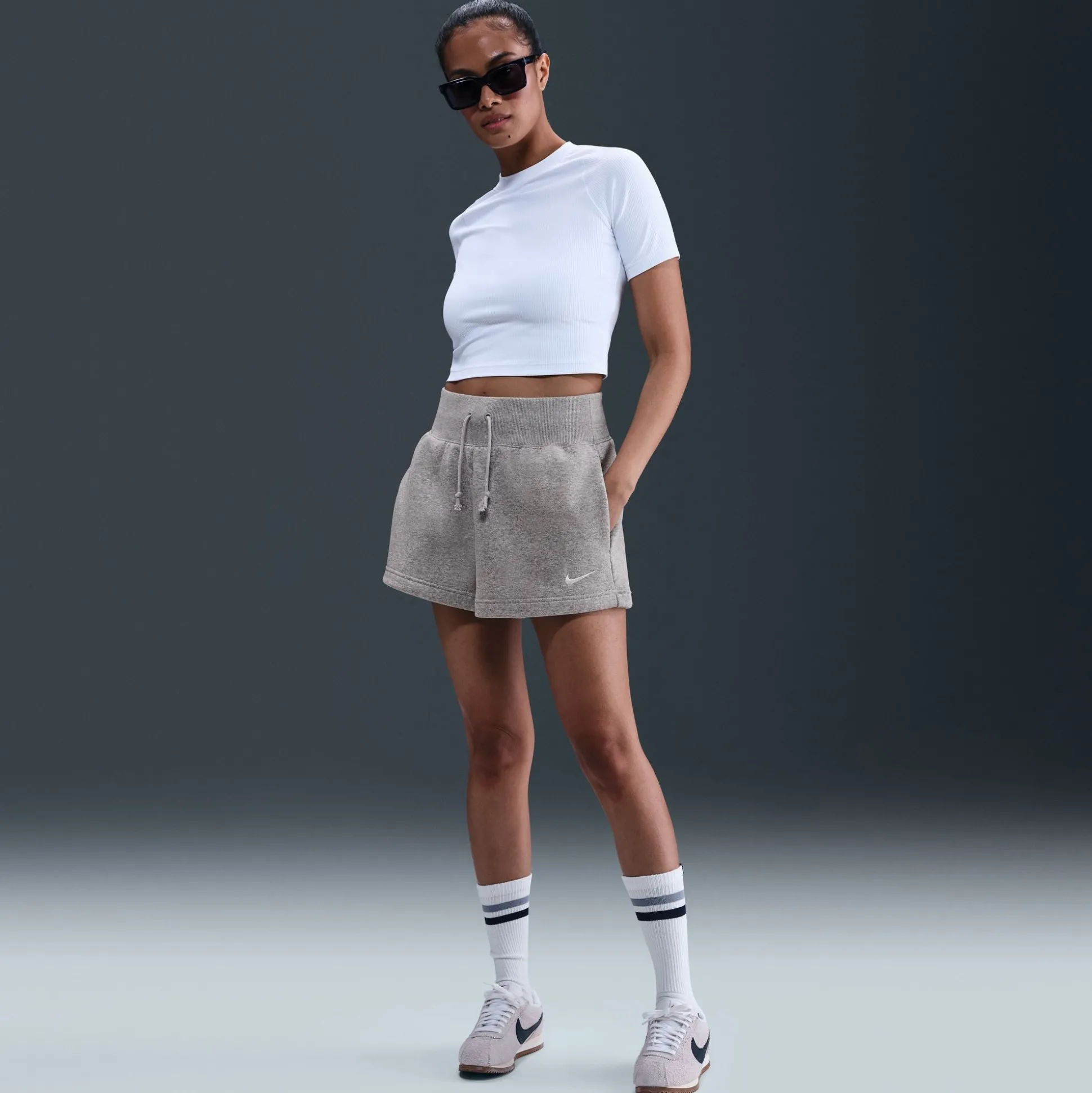 Phoenix Fleece High-Waisted Loose Shorts