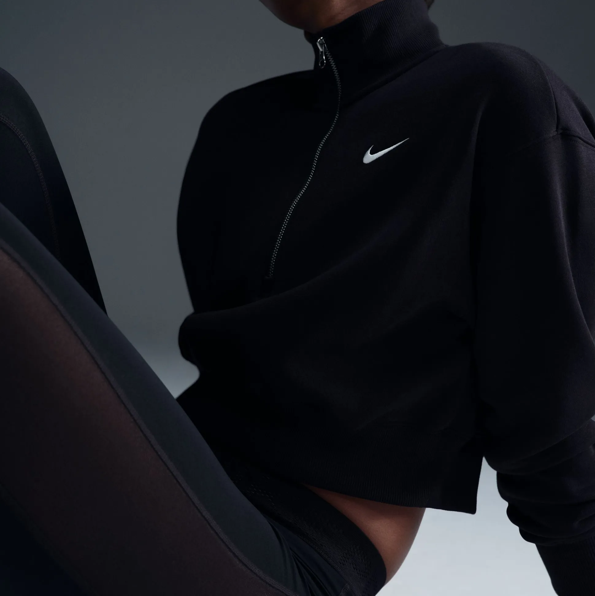 Phoenix Fleece Oversized 1/2-Zip Crop Sweatshirt