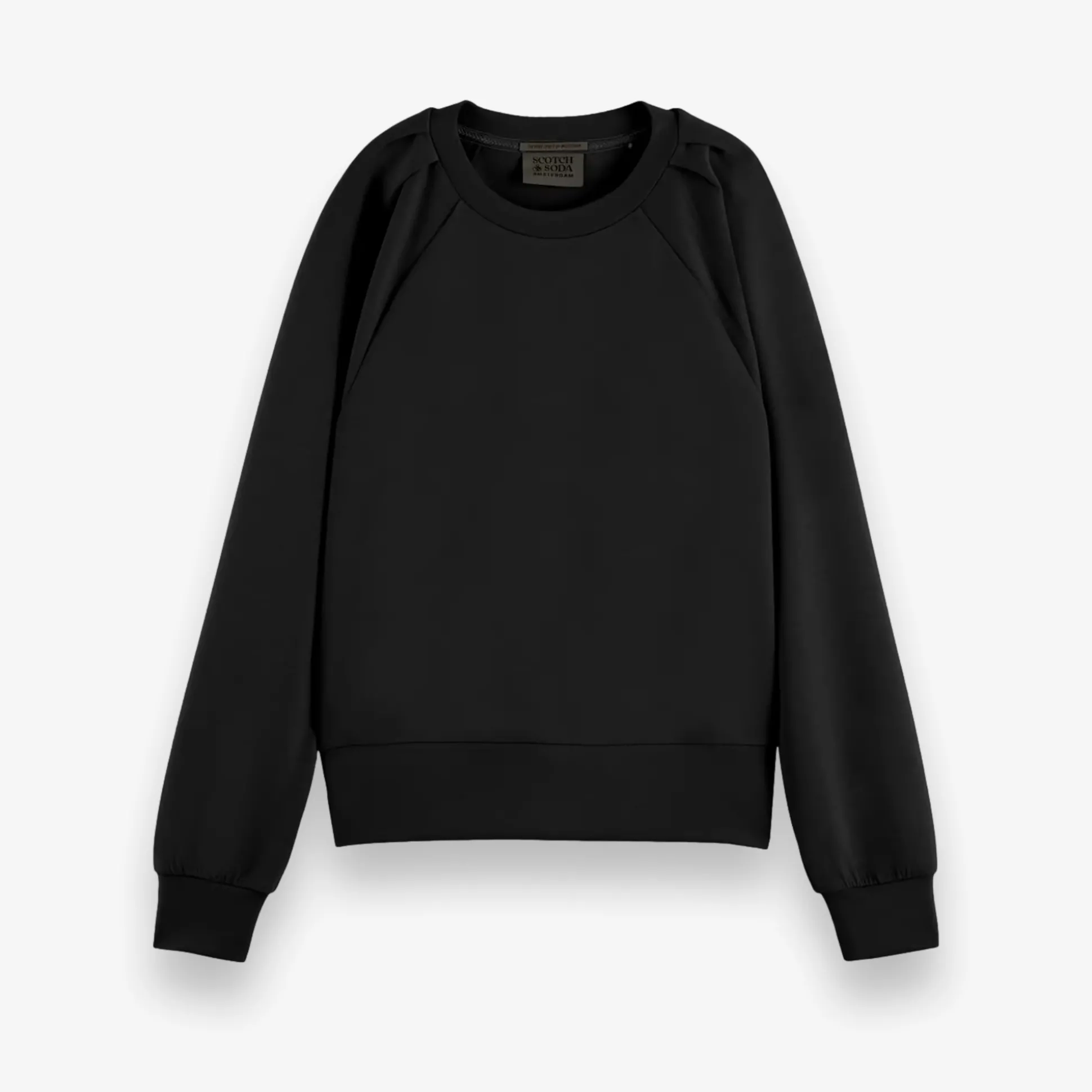Pleated Shoulder Crewneck Sweatshirt