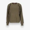 Pleated Shoulder Crewneck Sweatshirt