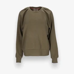 Pleated Shoulder Crewneck Sweatshirt