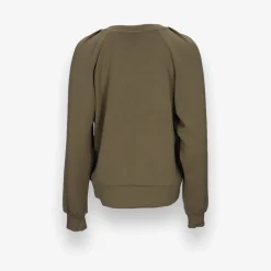 Pleated Shoulder Crewneck Sweatshirt