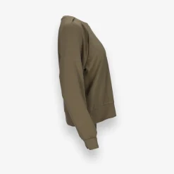 Pleated Shoulder Crewneck Sweatshirt