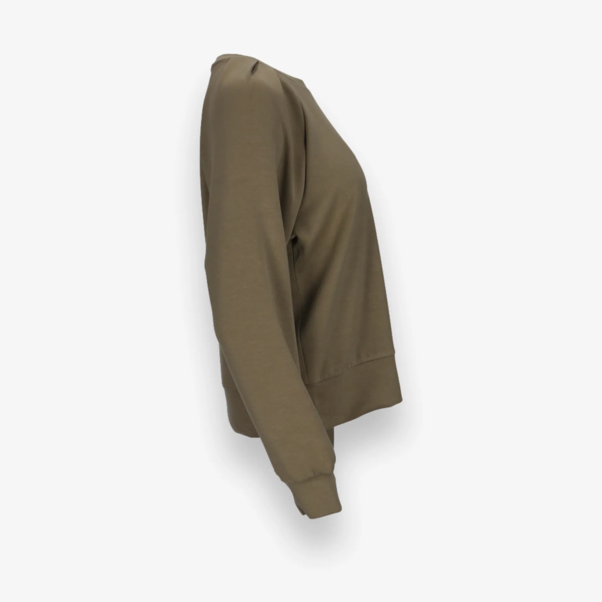 Pleated Shoulder Crewneck Sweatshirt