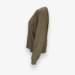 Pleated Shoulder Crewneck Sweatshirt