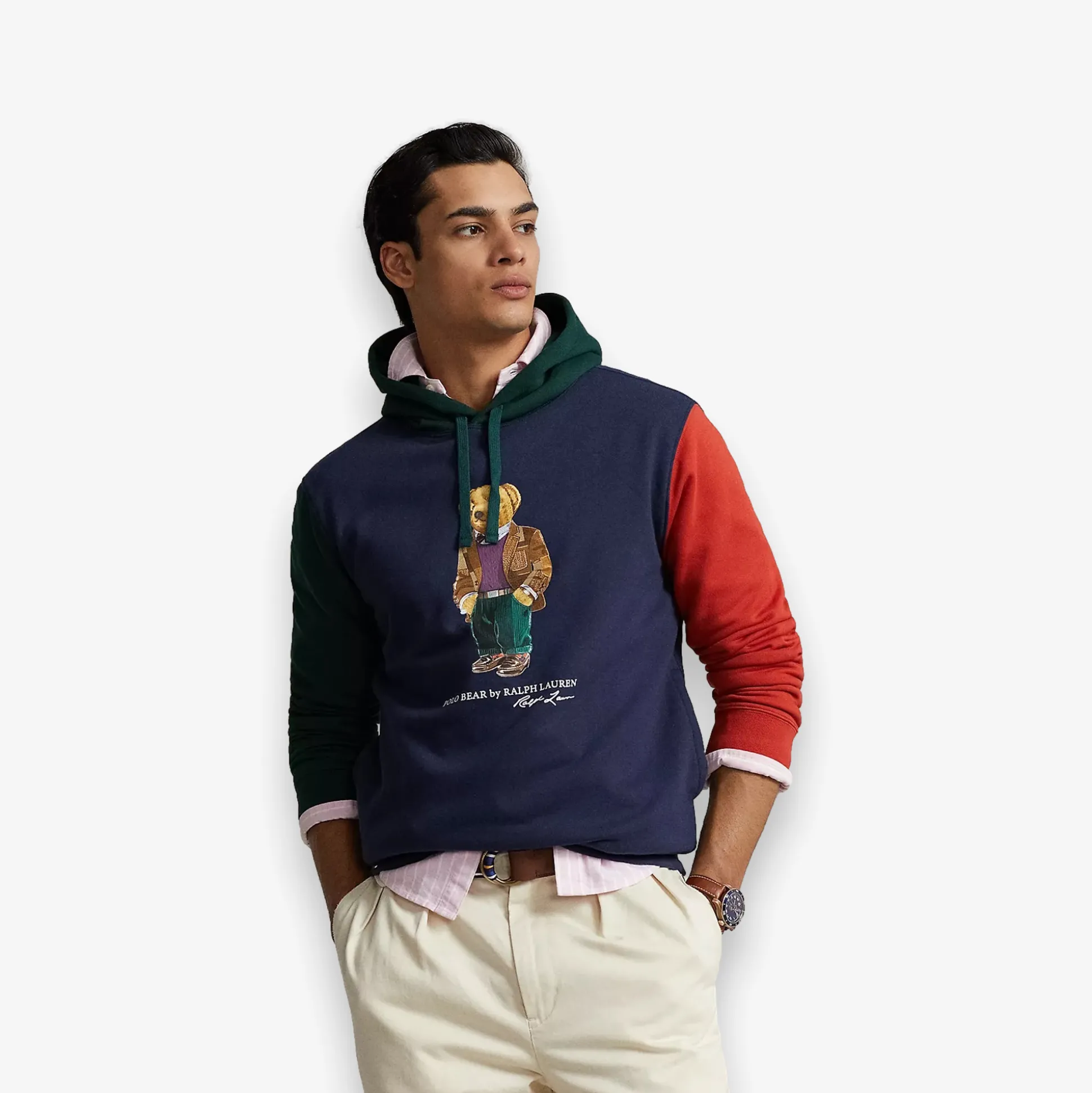 Polo Bear Color Blocked Fleece Hoodie
