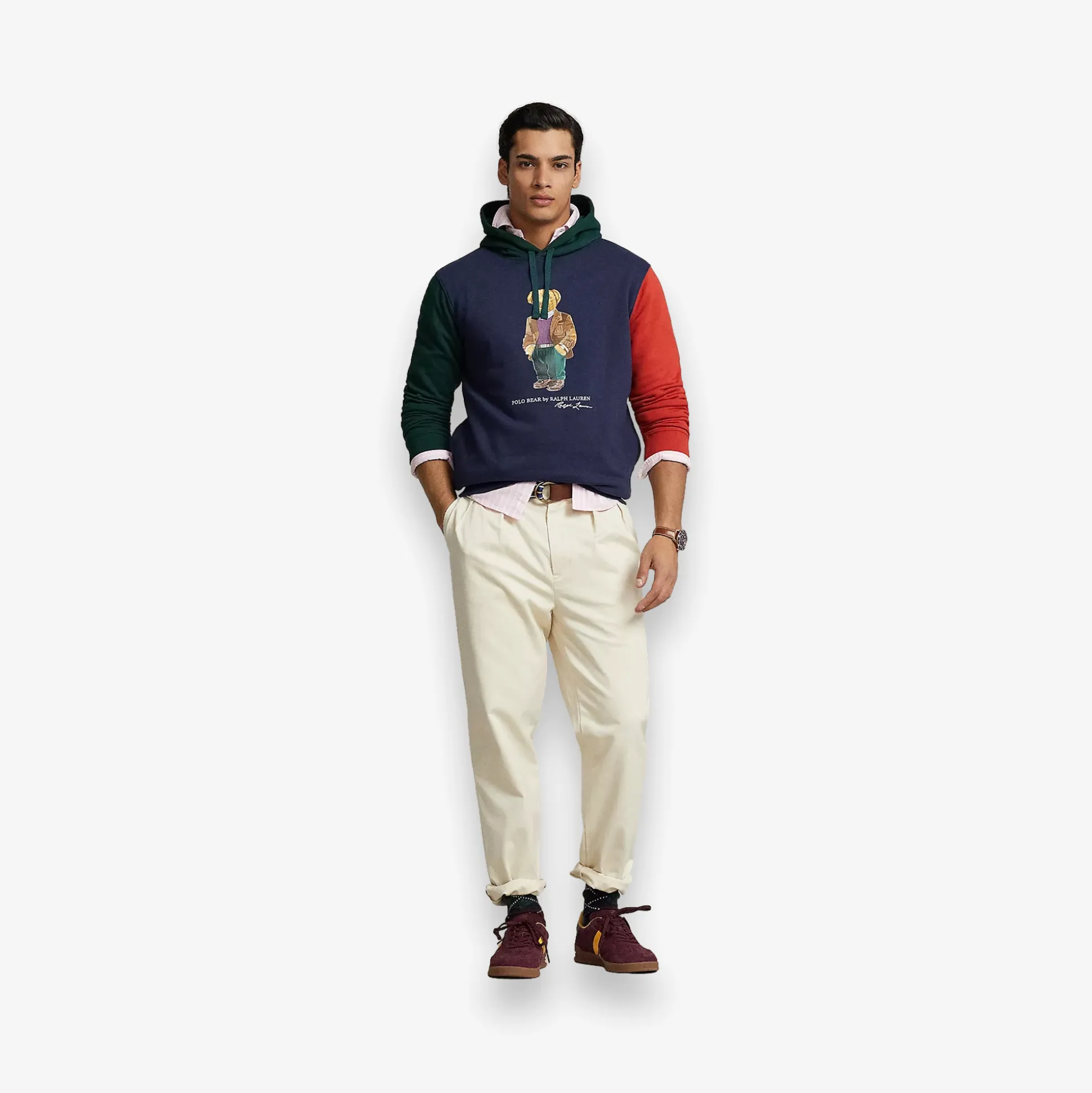Polo Bear Color Blocked Fleece Hoodie