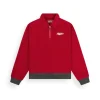 Red Reverse Fleece Half-Zip Pullover