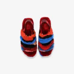 1118164-RED-Women Fluff Yeah Slide Cali Collag