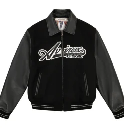 Script Wool Leather Jacket
